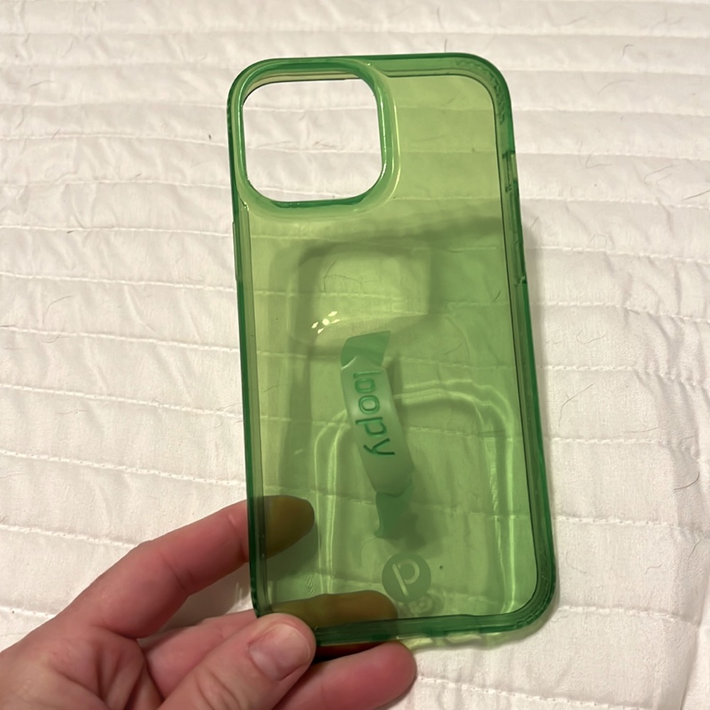 Like new Loopy neon green clear case